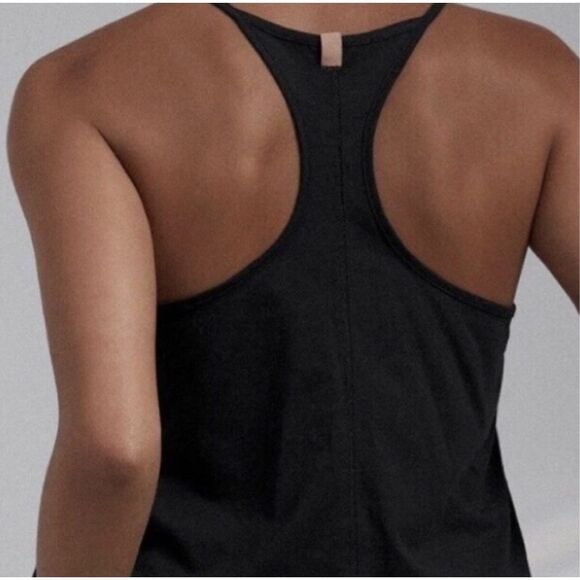 Lunya organic Pima cotton racer tank top in charcoal grey size L New - Picture 2 of 8
